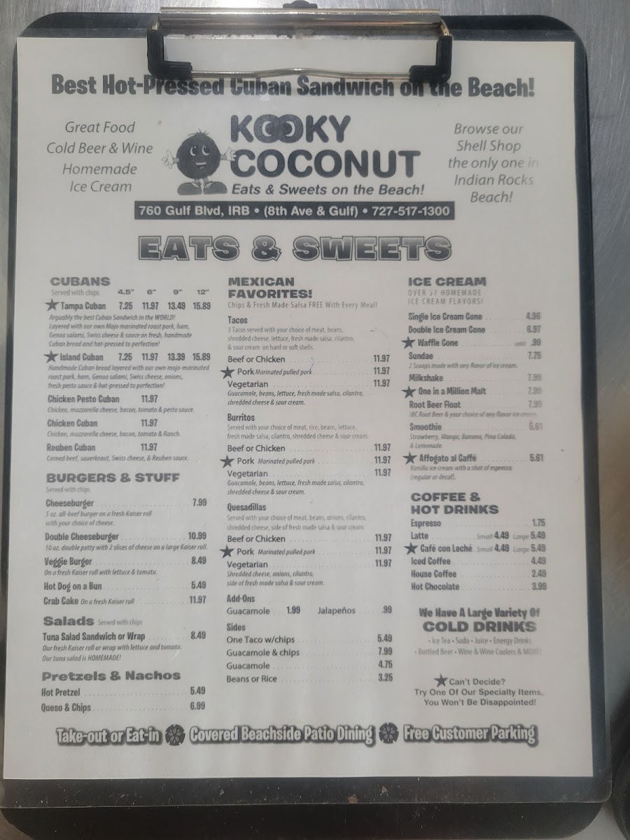 Kooky Coconut Menu - Image 3