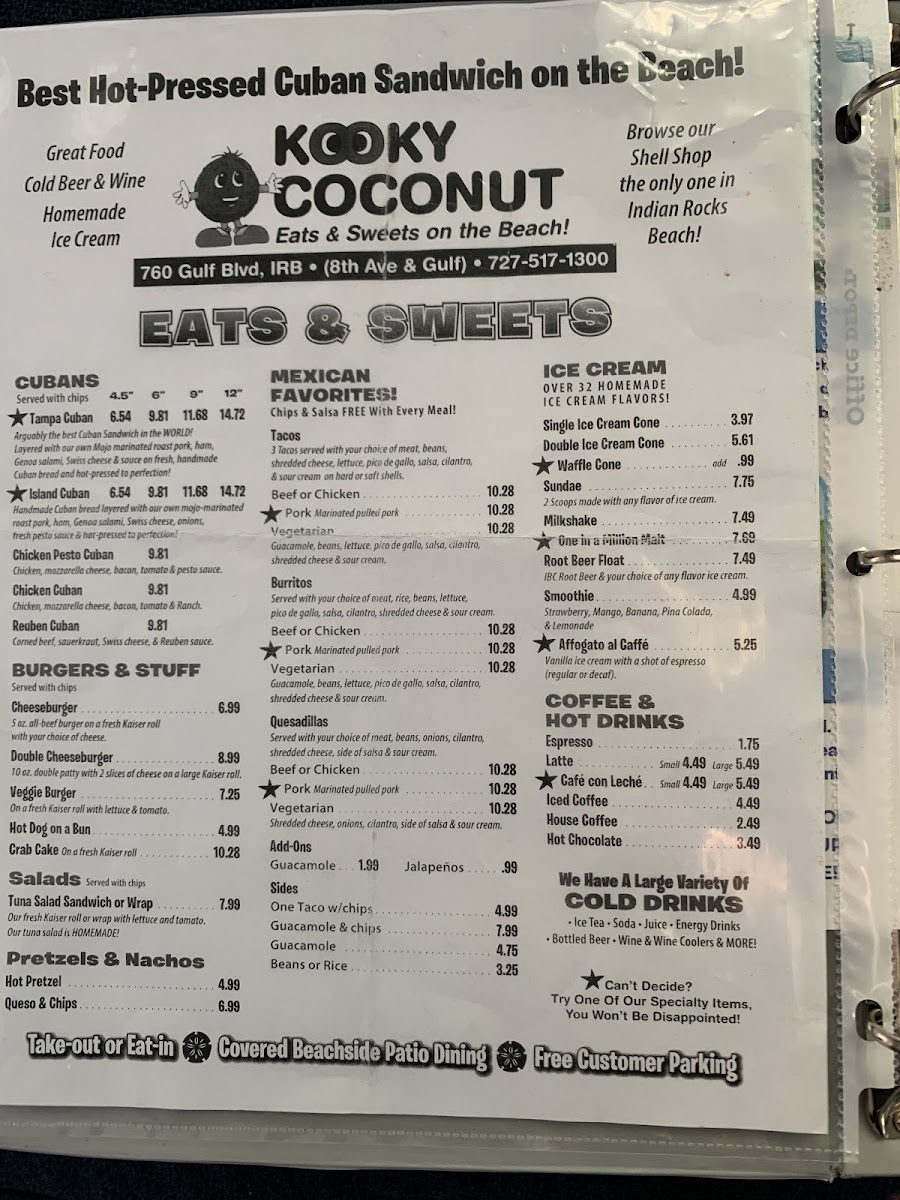 Kooky Coconut Menu - Image 4
